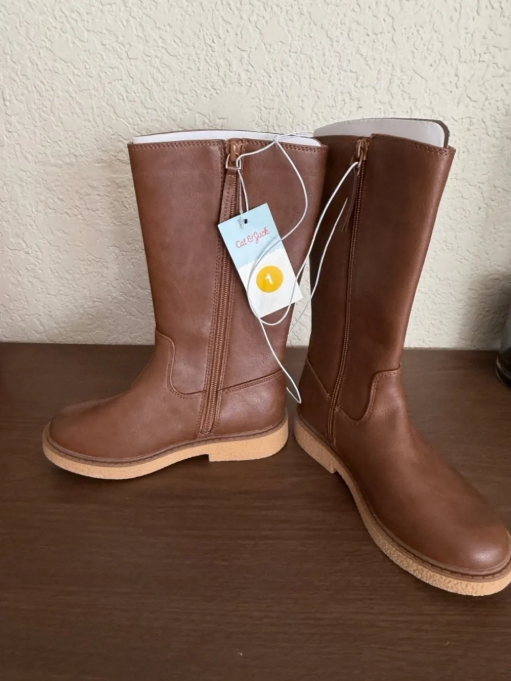 Cat & Jack Girls Alaina Boots Cognac size 1 new western , safari day at school
